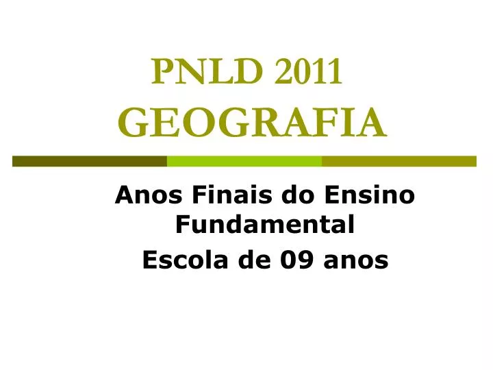 pnld 2011 geografia