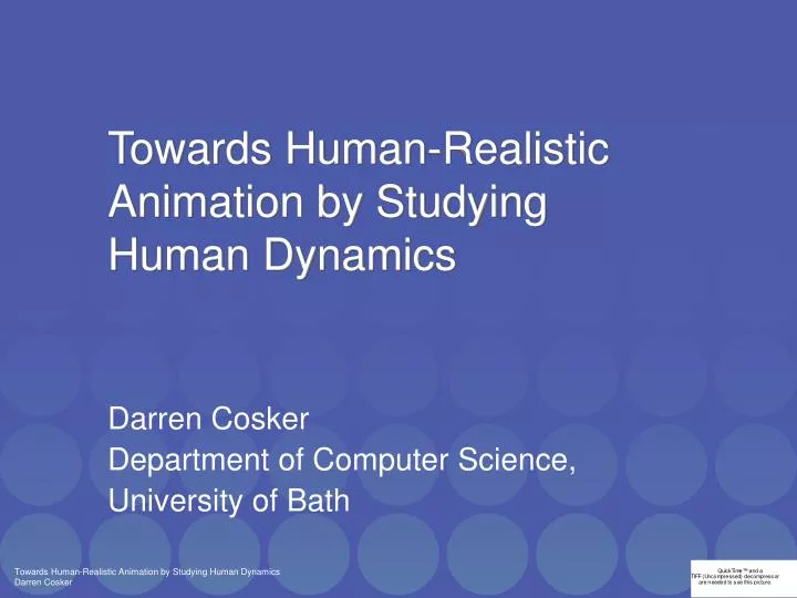 towards human realistic animation by studying human dynamics