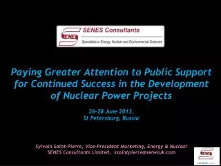 Sylvain Saint-Pierre, Vice-President Marketing, Energy &amp; Nuclear