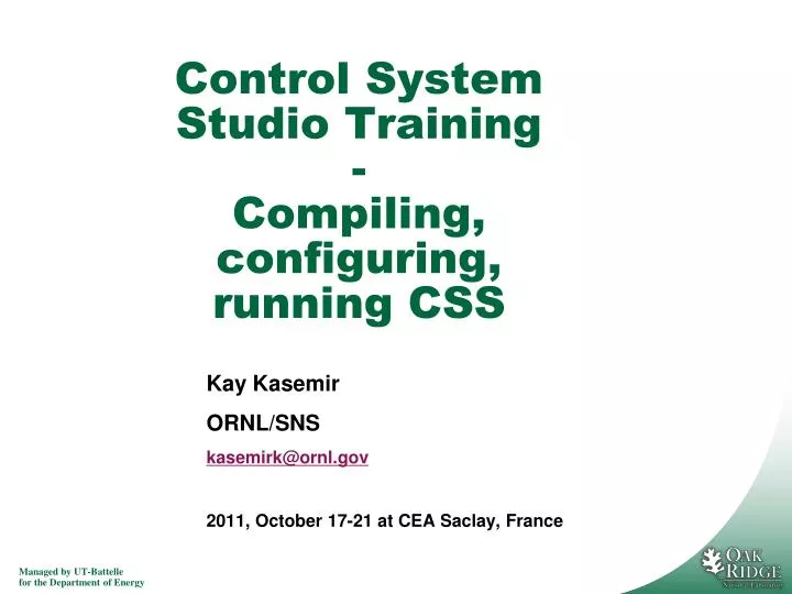 control system studio training compiling configuring running css