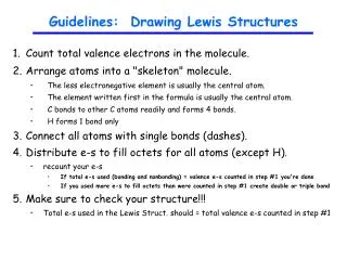 Guidelines: Drawing Lewis Structures