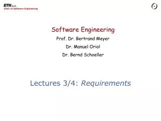 Lectures 3/4: Requirements