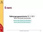E-tent - slide 1