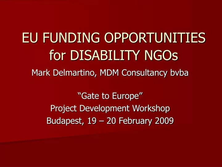 eu funding opportunities for disability ngos
