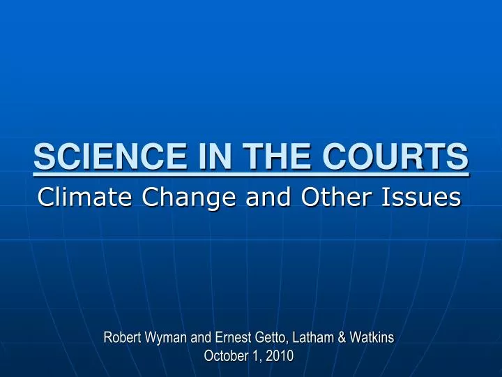 science in the courts