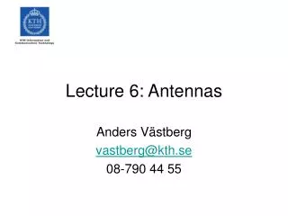 Lecture 6: Antennas
