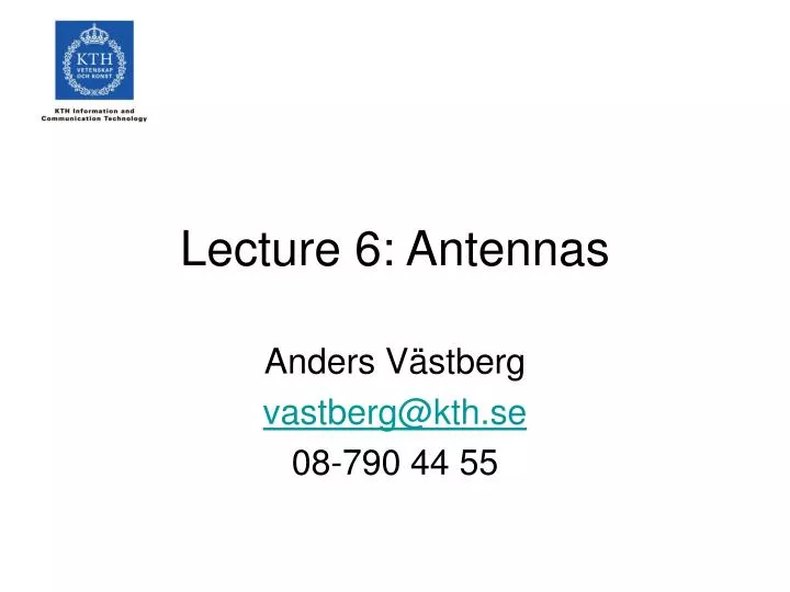 lecture 6 antennas