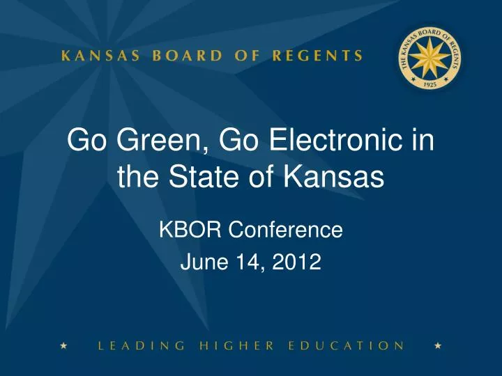 go green go electronic in the state of kansas