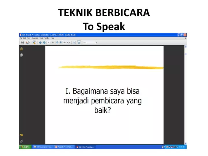 teknik berbicara to speak