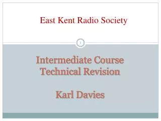 Intermediate Course Technical Revision Karl Davies