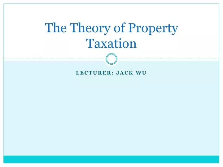 the theory of property taxation