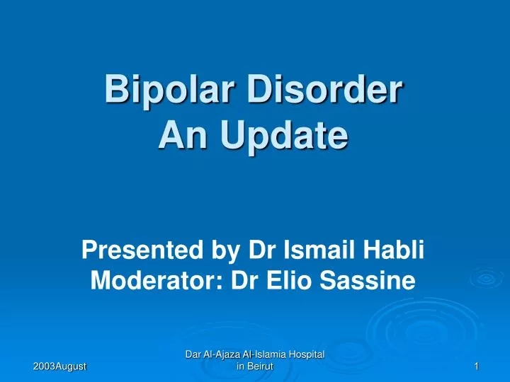 bipolar disorder an update