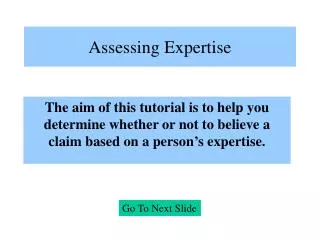 Assessing Expertise