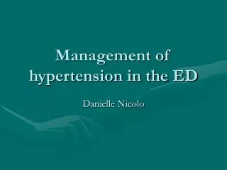 Management of hypertension in the ED
