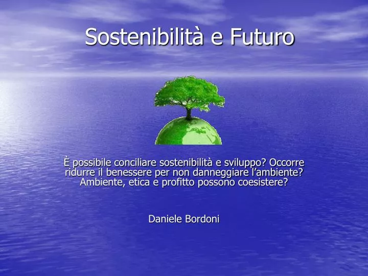 sostenibilit e futuro