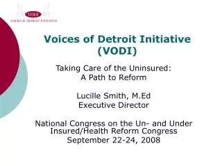 Voices of Detroit Initiative (VODI)