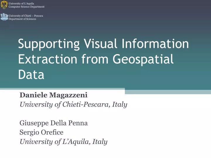 supporting visual information extraction from geospatial data