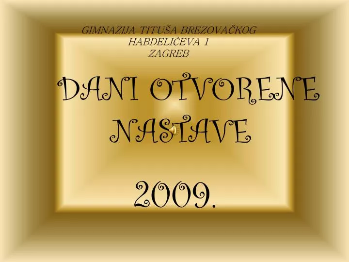 dani otvorene nastave