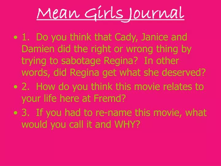 mean girls journal