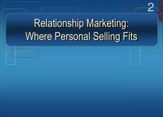 Relationship Marketing: Where Personal Selling Fits