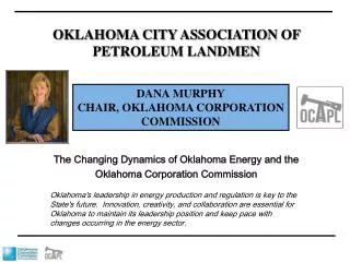 The Changing Dynamics of Oklahoma Energy and the Oklahoma Corporation Commission