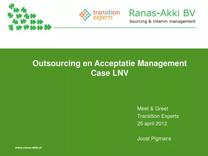 outsourcing en acceptatie management case lnv