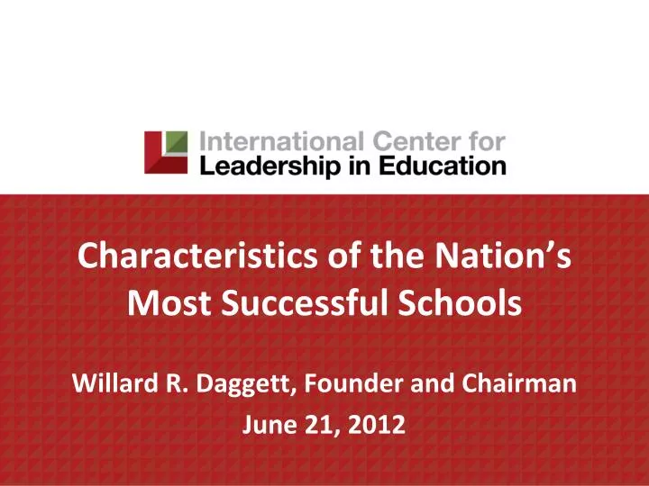 characteristics of the nation s most successful schools