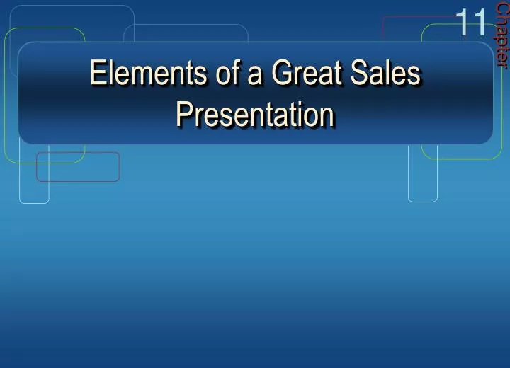 elements of a great sales presentation