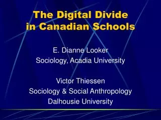 The Digital Divide in Canadian Schools