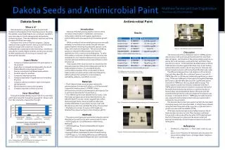 Dakota Seeds and Antimicrobial Paint