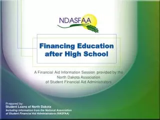 Financing Education after High School