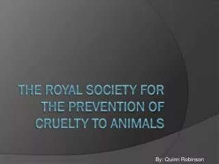 The Royal Society for the Prevention of Cruelty to Animals