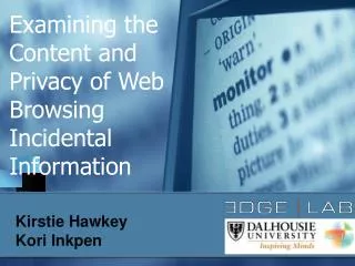 Examining the Content and Privacy of Web Browsing Incidental Information