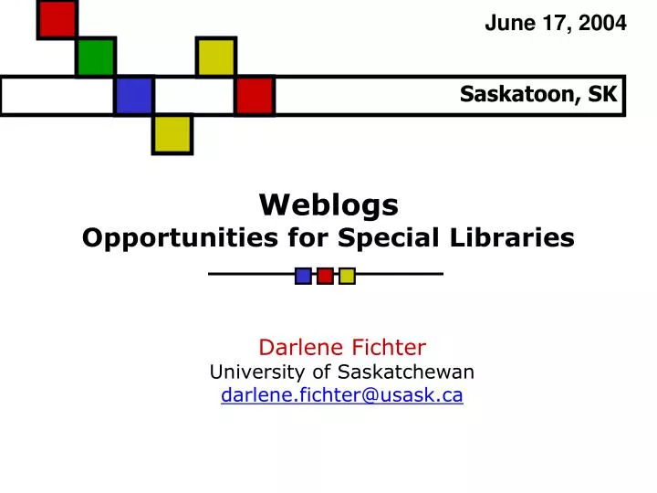 weblogs opportunities for special libraries