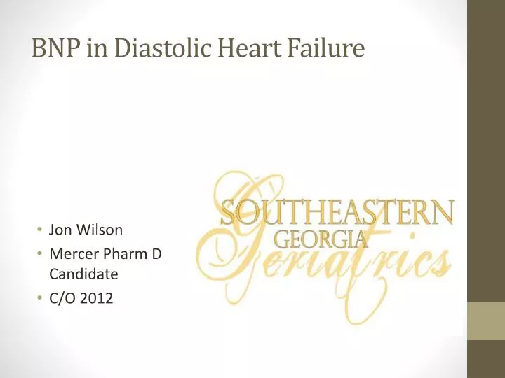 bnp in diastolic heart failure