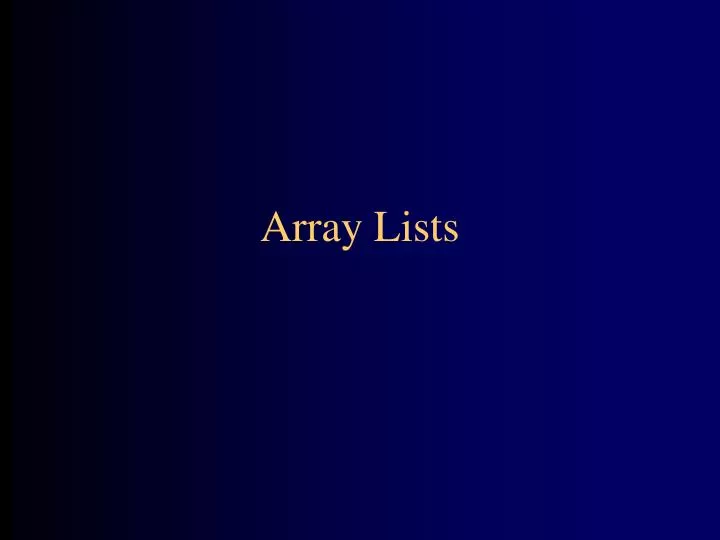 array lists