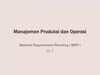 manajemen produksi dan operasi