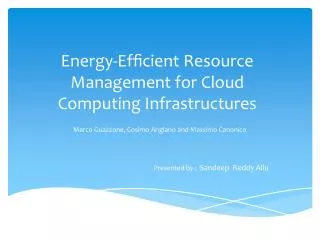 Energy-Ef?cient Resource Management for Cloud Computing Infrastructures