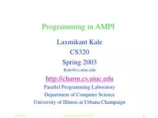 Programming in AMPI