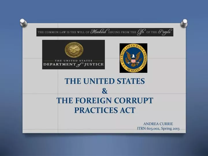 the united states the foreign corrupt practices act