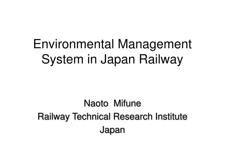 environmental management system in japan railway