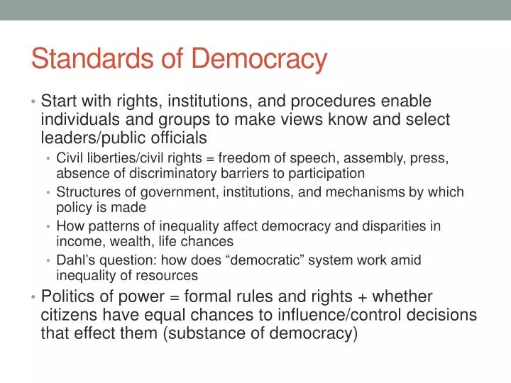standards of democracy