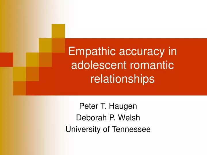 empathic accuracy in adolescent romantic relationships