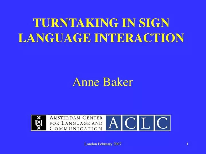 turntaking in sign language interaction