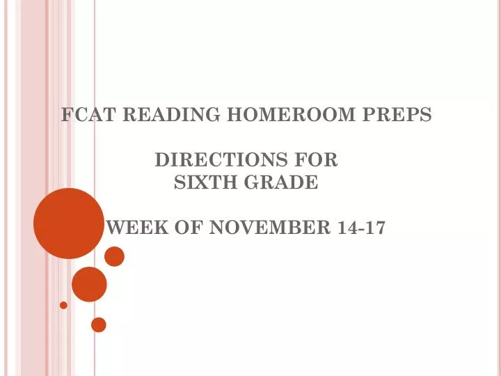 fcat reading homeroom preps directions for sixth grade week of november 14 17