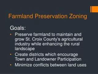 Farmland Preservation Zoning