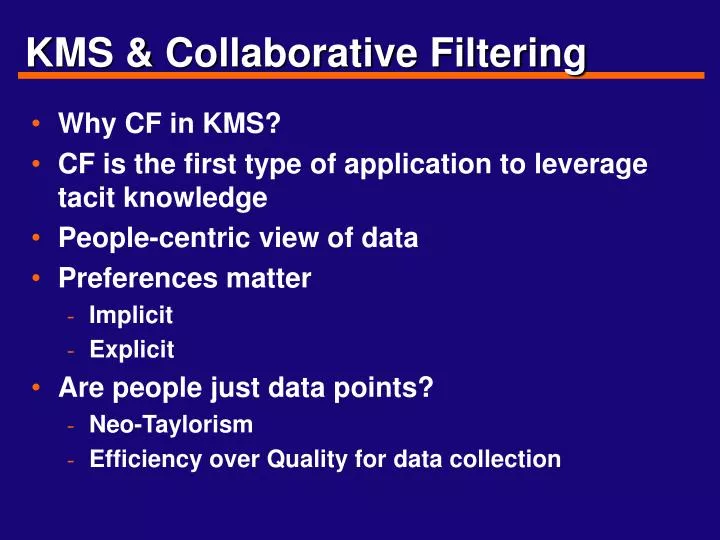 kms collaborative filtering