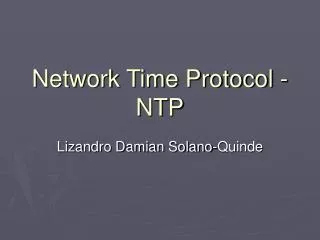 Network Time Protocol - NTP