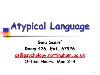 Atypical Language