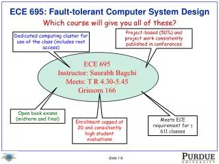 ECE 695: Fault-tolerant Computer System Design